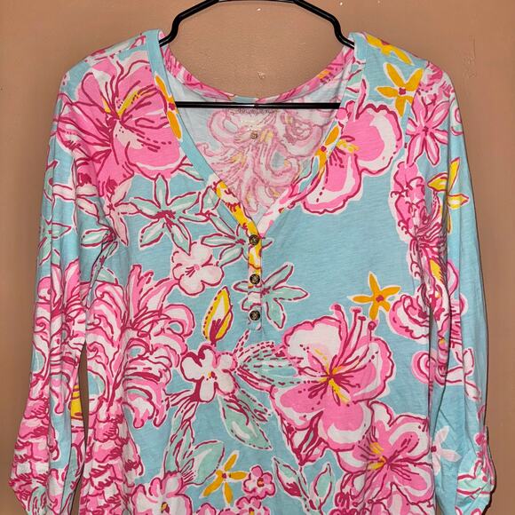 Lilly Pulitzer Palmetto Floral V-Neck Dress - Size Small - Picture 4 of 9